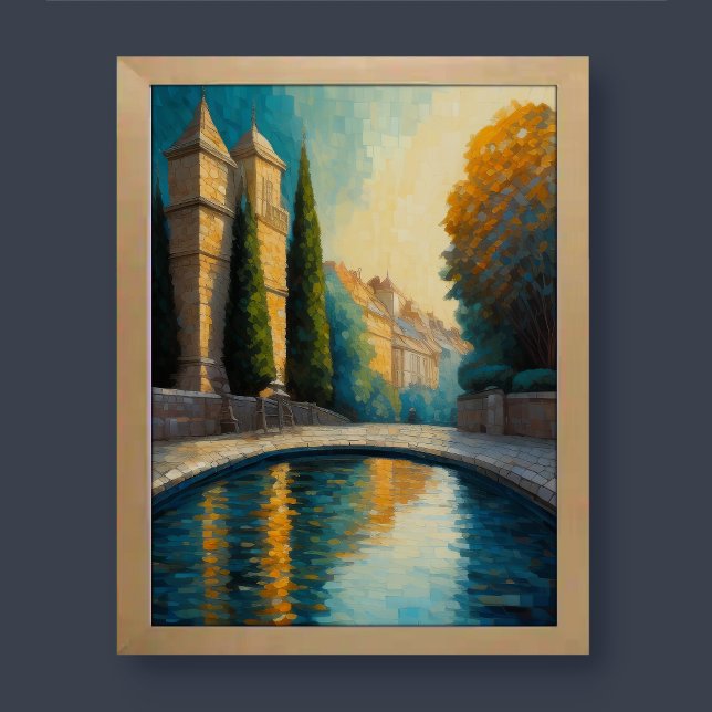 Poster Design abstrato moderno azul europeu Dourado (Criador carregado)