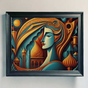 Poster Design abstrato moderno Cubismo Surrealismo 4:5