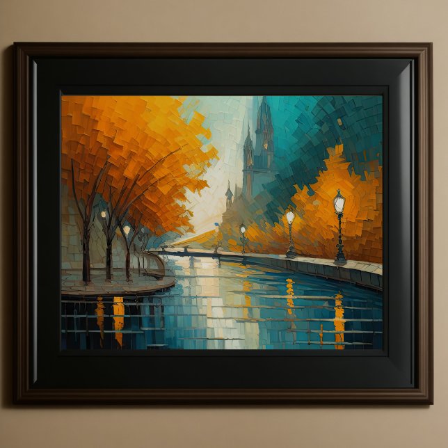 Poster Design Abstrato Moderno Laranja Azul Dourado Europ (Criador carregado)