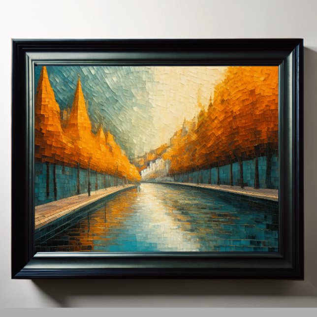 Poster Design Abstrato Moderno Laranja Azul Dourado Europ (Criador carregado)