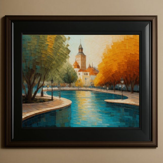 Poster Design Abstrato Moderno Laranja Azul Dourado Europ (Criador carregado)