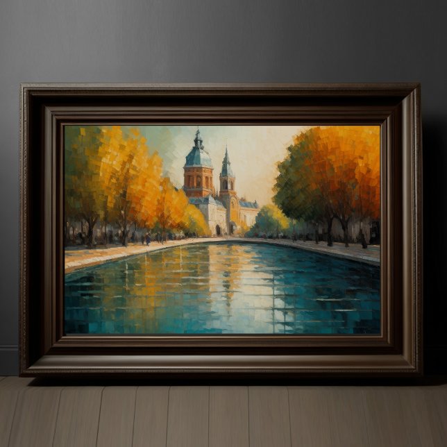 Poster Design Abstrato Moderno Laranja Azul Dourado Europ (Criador carregado)