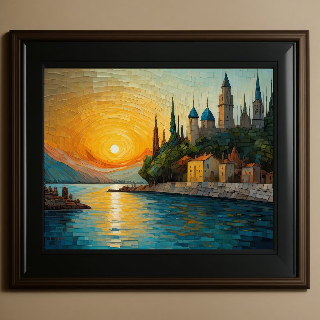 Poster Design Abstrato Moderno Laranja Azul Dourado Europ (Criador carregado)