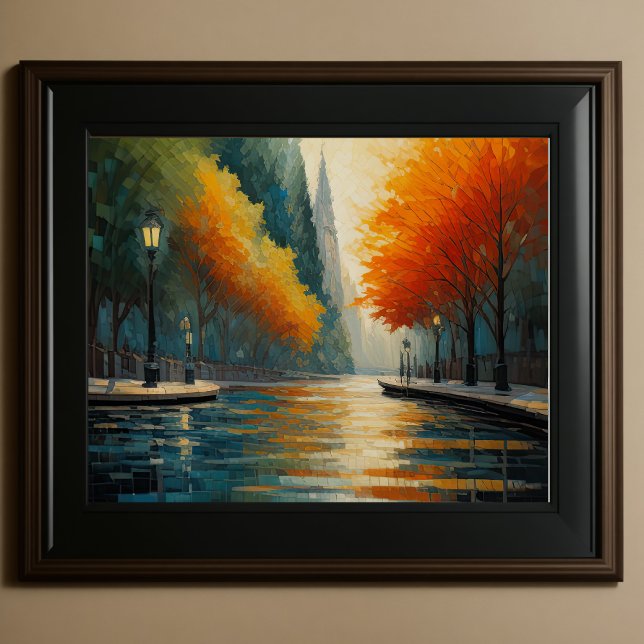 Poster Design Abstrato Moderno Laranja Azul Dourado Europ (Criador carregado)