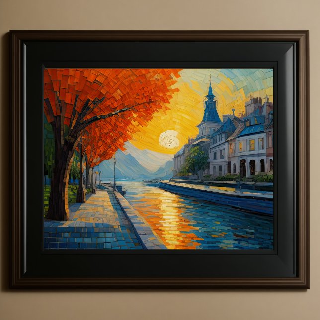 Poster Design Abstrato Moderno Laranja Azul Dourado Europ (Criador carregado)