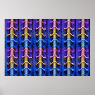 Poster Design abstrato multicolorido industrial