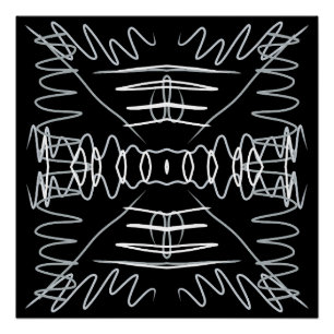 Pôster Design abstrato preto e branco