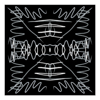 Pôster Design abstrato preto e branco