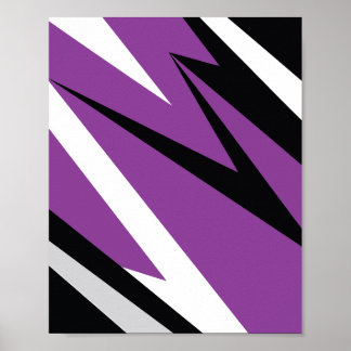 Poster Design abstrato roxo e preto Zigzag