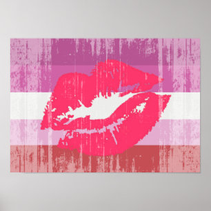 PÔSTER DESIGN AFLIGIDO DO BATOM ORGULHO LÉSBICA