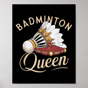 Poster Design Amor de Raquete de Badminton Engraçado