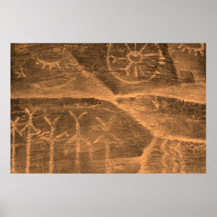 Poster design antigo na parede da caverna. história da an