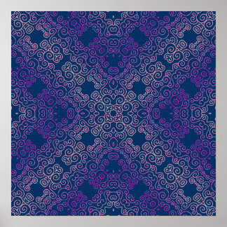 Poster design arabesco roxo rico