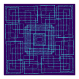 Pôster Design azul simples e geométrico