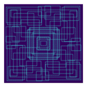 Pôster Design azul simples e geométrico
