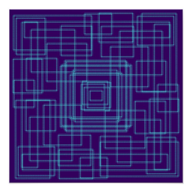 Pôster Design azul simples e geométrico (Frente)