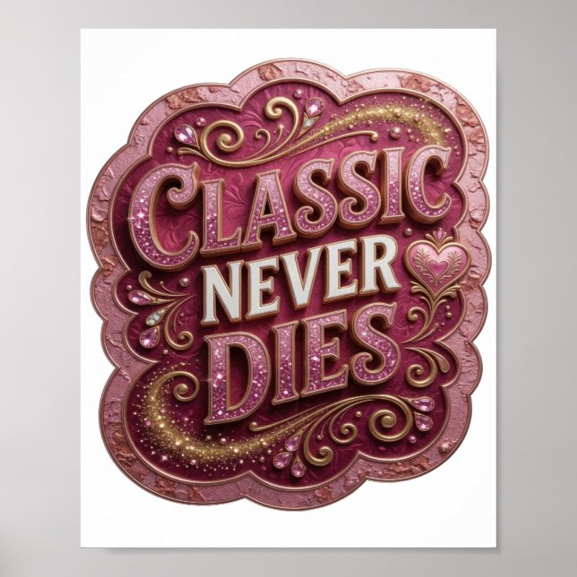 Poster Design CLÁSSICO Dourado JOGANDO OUVIR NÃO MORRE (Frente)