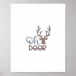 Poster Design Clássico Retro Oh Deer