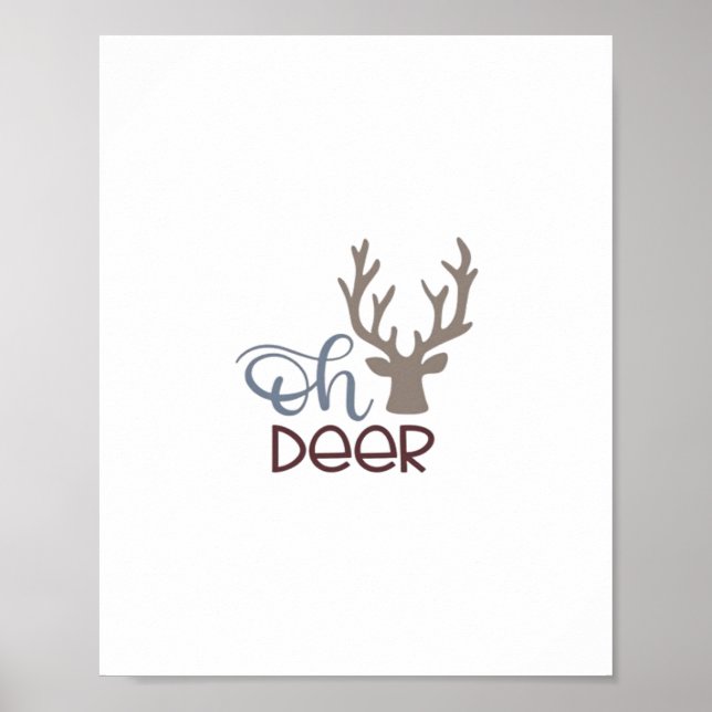 Poster Design Clássico Retro Oh Deer (Frente)