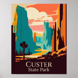 Poster Design Contemporâneo do Parque Estadual Custer