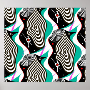 Poster Design Criativo de padrão sem costura abstrato