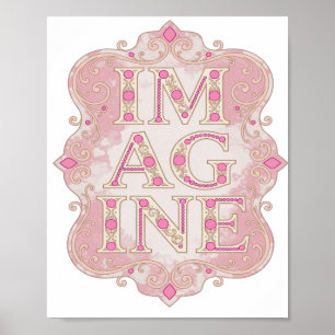 Poster Design Customizado IM AGINE Dourado Atraente
