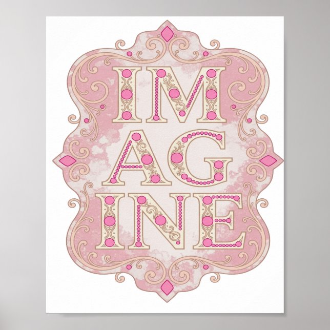 Poster Design Customizado IM AGINE Dourado Atraente (Frente)
