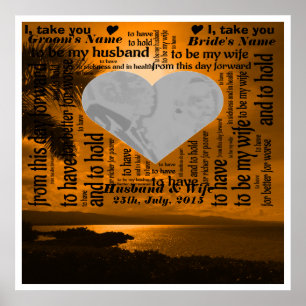 Poster Design da arte da palavra dos votos de casamento