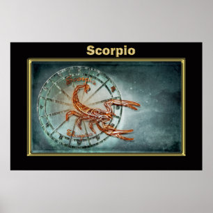 Pôster Design da astrologia do zodíaco da Escorpião