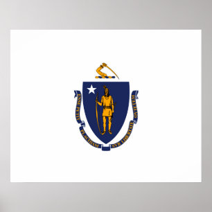 Poster Design da bandeira do estado de Massachusetts
