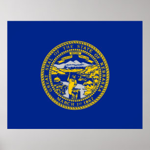 Poster Design da bandeira do estado de Nebraska