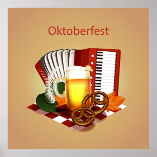 Poster Design da cerveja de Oktoberfest