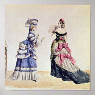 Pôster Design da forma para mulheres dos 1860's