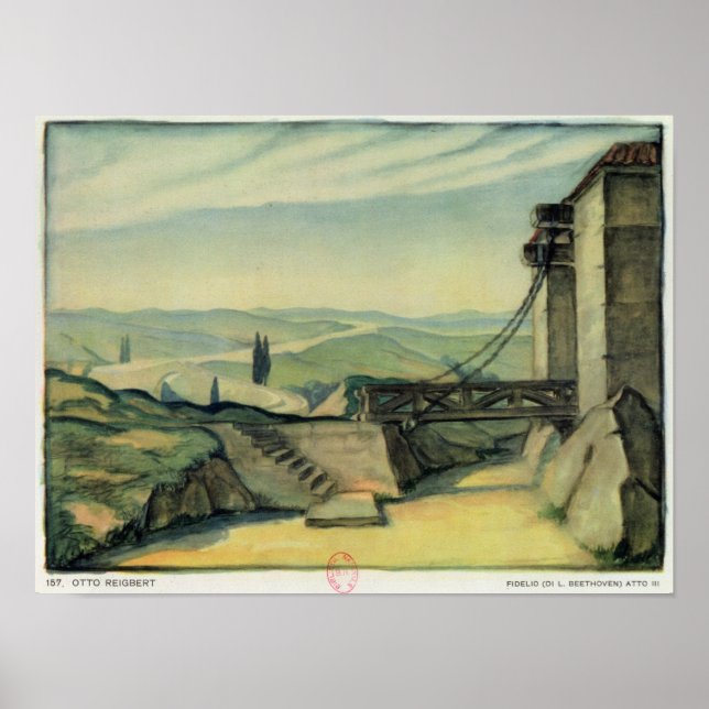 Pôster Design da Lei II da ópera "Fidelio" (Frente)