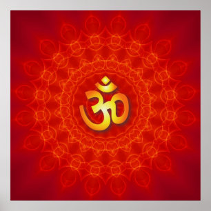 Pôster Design da mandala do OM