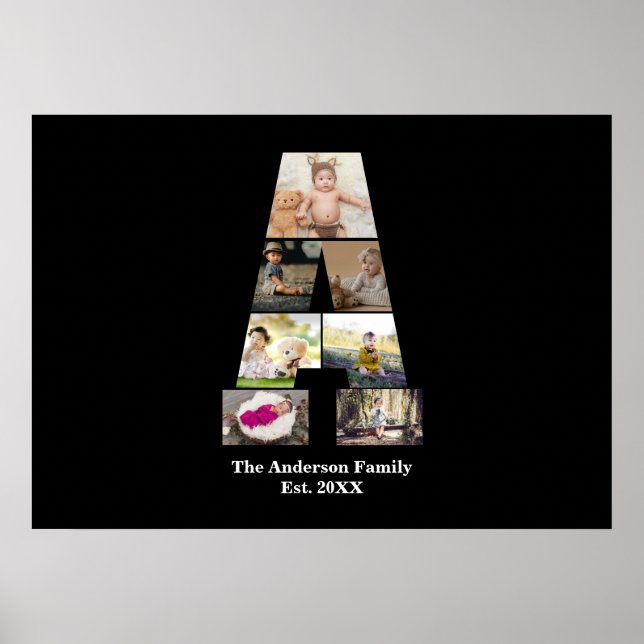 Poster Design da sua própria letra A Colagem de fotos (Frente)