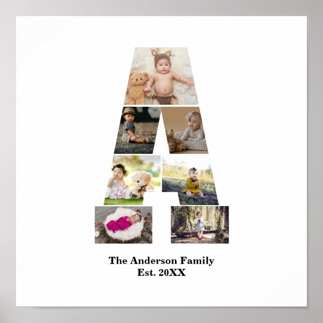 Poster Design da sua própria letra A Colagem de fotos (Frente)