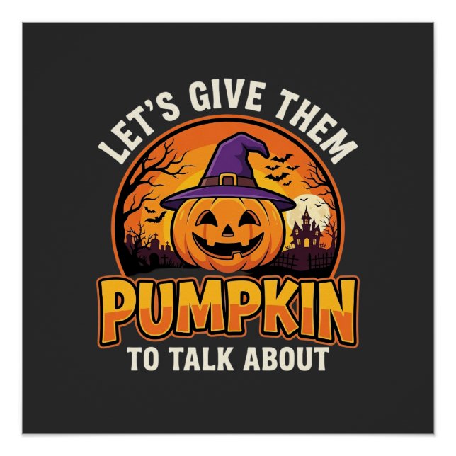 Pôster Design de Abóbora Engraçada Pun Halloween_1 (Frente)