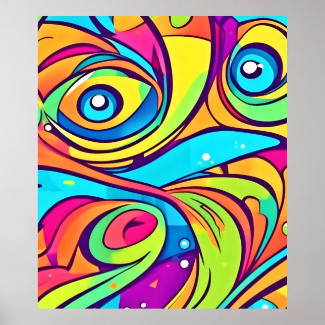 Poster Design de Abstrato de olhos vibrantes (Frente)