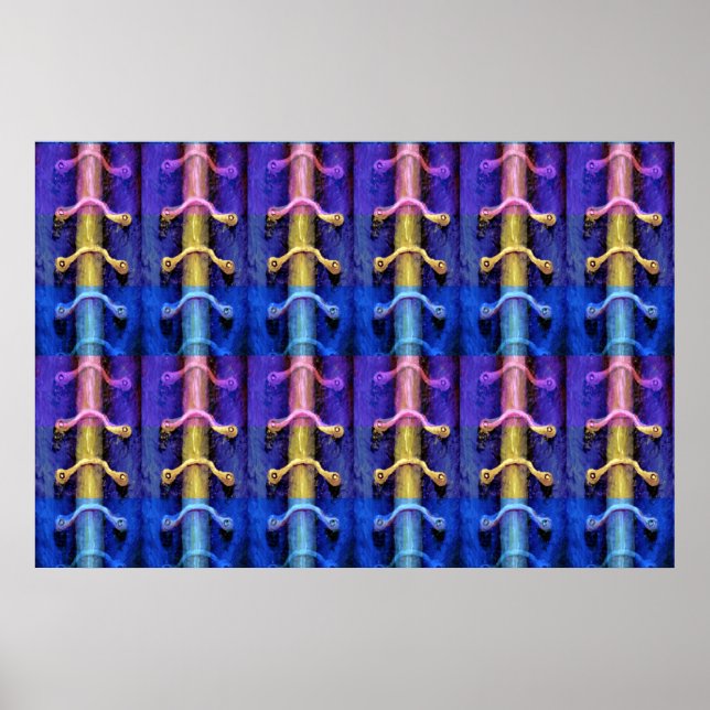 Poster Design de abstrato multicolorido industrial (Frente)