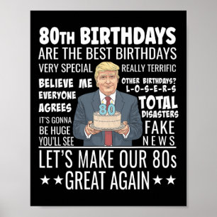 Poster Design de Aniversário de 80 Anos - Citação Engraça