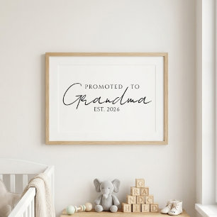 Poster Design de Ano EST de Avó Promovida Atemporal