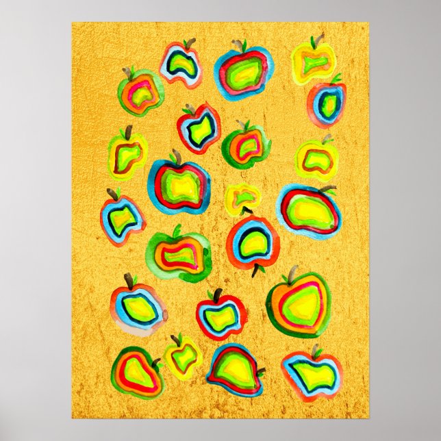 Poster Design de aquarela de maçã funerária (Frente)