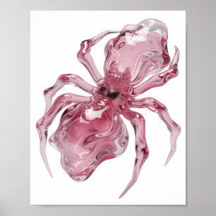 Poster Design de ARANHA DE VIDRO Prata Limpa