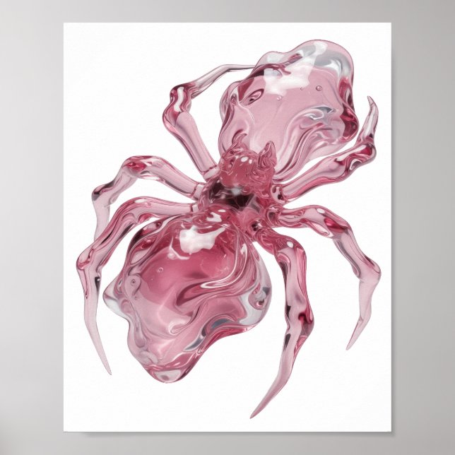 Poster Design de ARANHA DE VIDRO Prata Limpa (Frente)