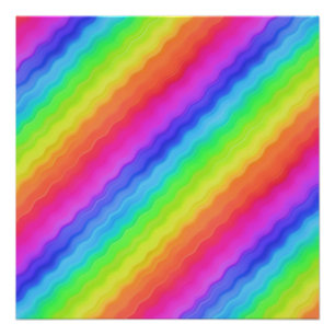 Pôster Design de arco-íris colorida Wavy Diagonal
