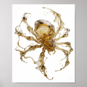 Poster Design de ARTE ABSTRATA dourado elegante