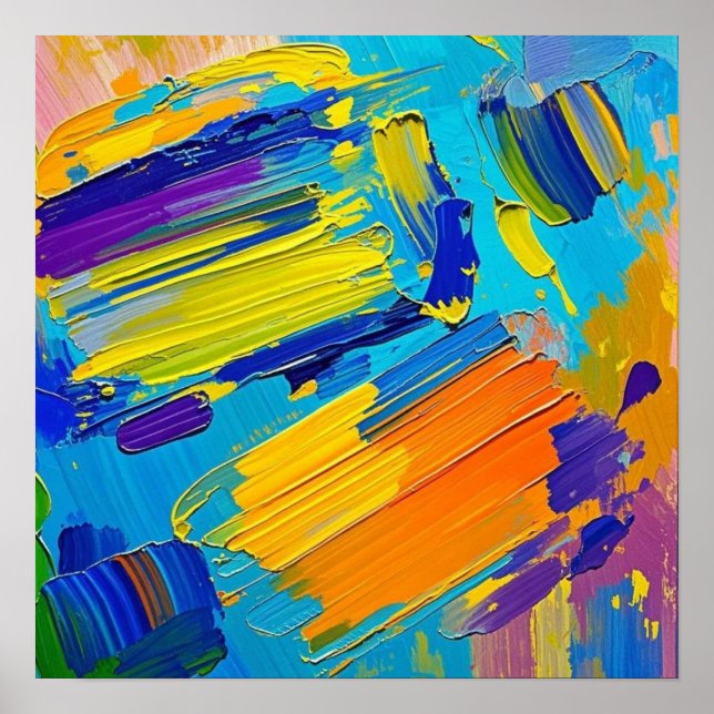 Poster design de arte abstrata expressiva para decoração  (Frente)