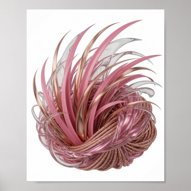 Poster Design de ARTE ABSTRATA Prata Nova (Frente)