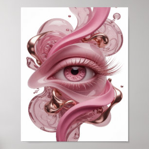 Poster Design de ARTE ABSTRATA Prateado da Moda